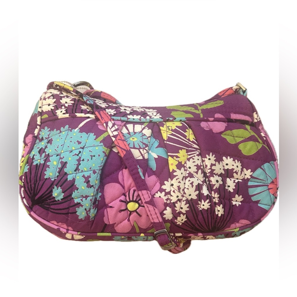 Vera Bradley Frannie Crossbody Quilted Purse in Flutterby Pattern with Zip ID